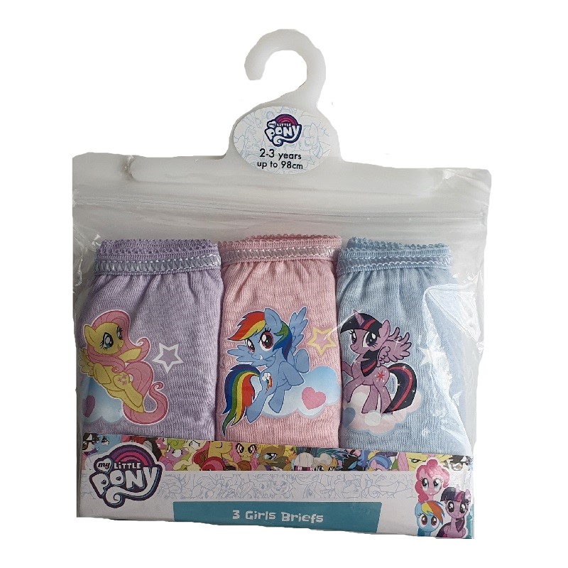 My Little Pony Briefs Girls MLP 3 In A Pack Briefs Underwear Age 2-5 Years  - Online Character Shop