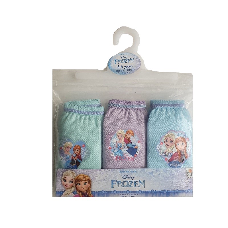 Frozen Briefs Girls Disney Frozen 3 In A Pack Briefs Underwear Age 3-8  Years - Online Character Shop