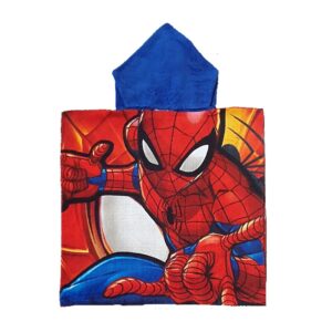 Spiderman Poncho Kids Spiderman Towel 100% Cotton Poncho Size 55 x 110 cm