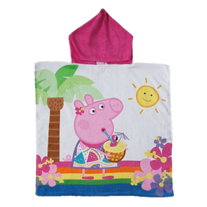 Peppa Pig Poncho Kids Peppa Pig Poncho Towel 100% Cotton Size 60 x 120 cm