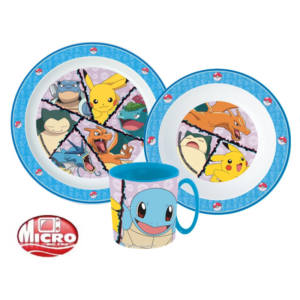 Pokemon Dinner Set Kids Pokemon 3 Piece Plate, Bowl & Mug Dinner Set