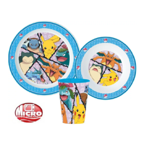 Pokemon Dinner Set Kids Pokemon 3 Piece Plate, Bowl & Cup Set