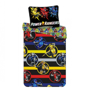 Power Rangers Duvet Cover & Pillow Case Set 100% Cotton For Cot/Cot Bed 100 x 135 cm