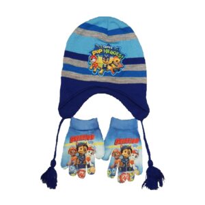 Paw Patrol Hat & Gloves Kids Paw Patrol Super Pups Winter Hat & Gloves Age 3-8 Years Blue & Navy