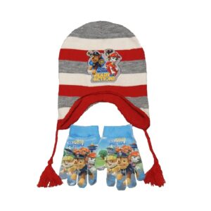 Paw Patrol Hat & Gloves Kids Paw Patrol Ready For Action Winter Hat & Gloves Age 3-8 Years Red