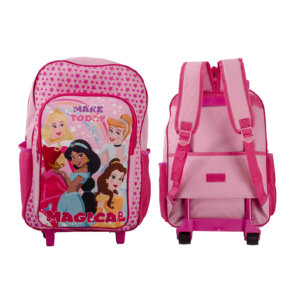Princess Trolley Backpack Girls Disney Princess Travel Trolley Bag With Wheels Pink