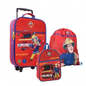 Fireman Sam Trolley Set Kids Fireman Sam Suitcase Backpack & Gym Bag Set Kids Travel Set