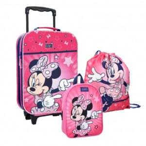 Minnie Mouse Trolley Set Girls Disney Minnie Mouse Suitcase Backpack & Gym Bag Set Kids Travel Set