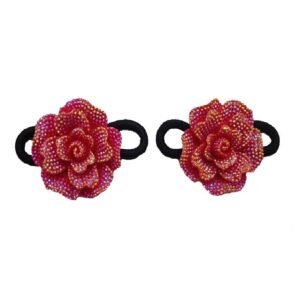 Rose Hair Bobble Girls Beautiful Rose Hair Elastics Set of 2 Hair Bobbles 6 Colours Available