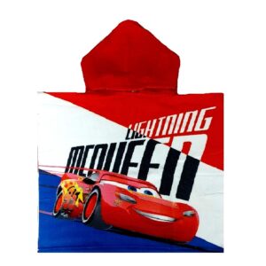 Cars Poncho Kids Lightning McQueen Poncho Towel With Hood Size 55 x 110 cm
