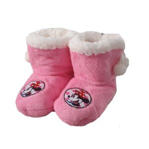 Minnie Mouse Slipper Bootie Girls Disney Minnie Mouse Fleece Booties Size UK 7.5-13 Pink