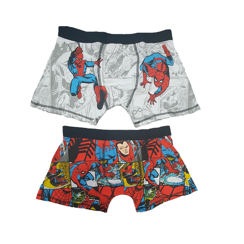Spiderman Trunks Men's Spiderman Boxer Shorts Hipsters Cotton 2 In A Pack  Underwear Size M-XL - Online Character Shop