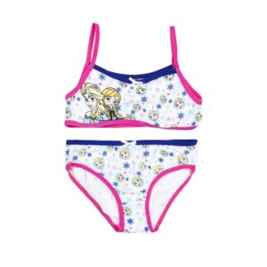 Frozen Crop Top & Brief Set Girls Disney Frozen Underwear Set Age 2-8 Years Pink