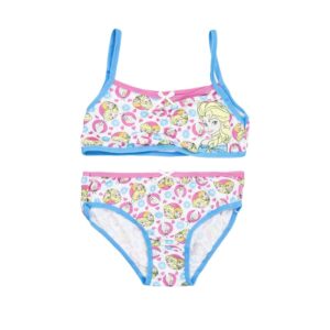Frozen Crop Top & Brief Set Girls Disney Frozen Underwear Set Age 2-8 Years Blue