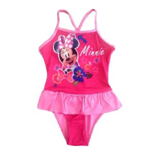Minnie Mouse Swimming Costume Pink Girls Disney Minnie Mouse Swim Wear Age 3-8 Years