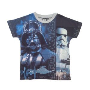 Star Wars T-shirt Boys Star Wars Short Sleeve Top Age 4-12 Years Grey