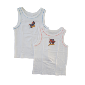 Spiderman Vest Boys 2 In A Pack Spiderman Vest 100% Cotton Age 2-8 Years