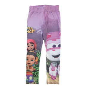 Super Wings Leggings Girls Super Wings Full Length Leggings Age 2-6 Years Purple