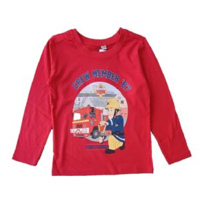 Fireman Sam T-shirt Boys Fireman Sam Long Sleeve Top Age 2-6 Years