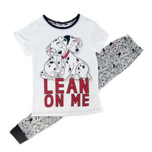 101 Dalmatians Pyjamas Women's 101 Dalmatians Cotton Pyjamas Sleepwear Size 8-22 White & grey