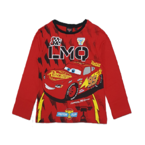 Cars T-shirt Boys Disney Cars Lightning McQueen Long Sleeve Top Red Size 3-8 Years