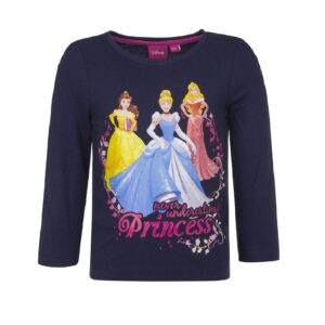 Princess T-shirt Girls Disney Princess Long Sleeve Top Never Underestimate Princess Navy