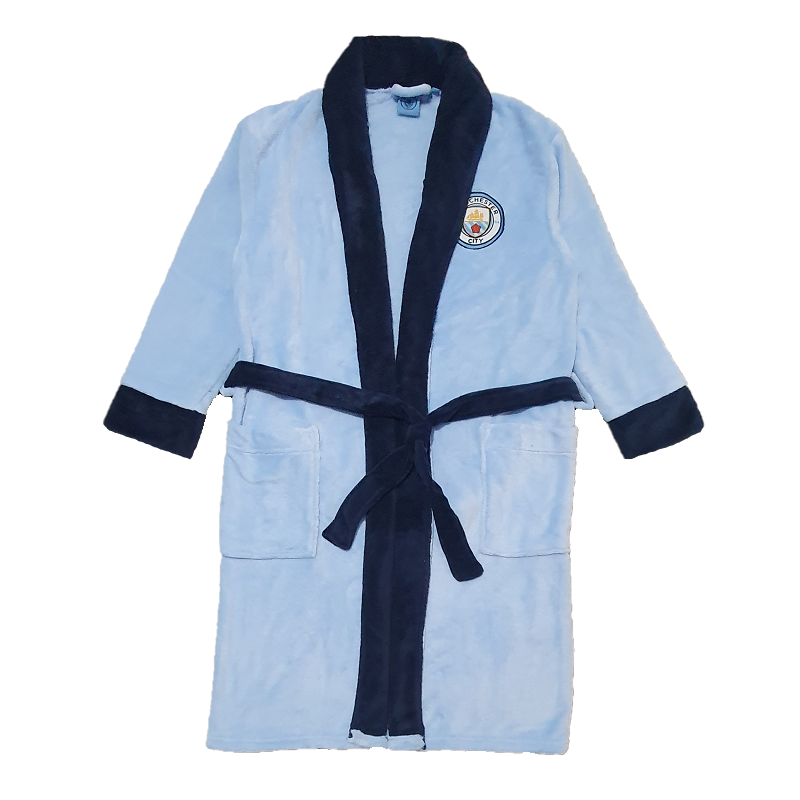 Man City Dressing Gown Men's Official Licence Man City Dressing Robe ...