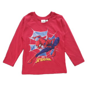 Spiderman T-shirt Boys Spider-Man Long Sleeve Top Blue & Red Size 2-6 Years