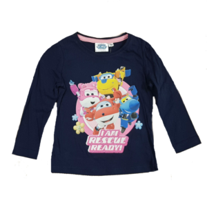 Super Wings T-shirt Girls Super Wings Long Sleeve T-shirt Navy Age 3-6 Years