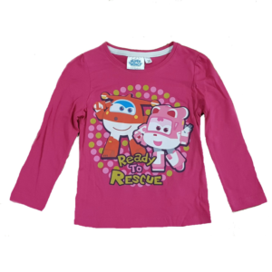 Super Wings T-shirt Girls Super Wings Long Sleeve T-shirt Pink Age 3-6 Years