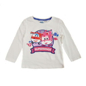 Super Wings T-shirt Girls Super Wings Long Sleeve T-shirt White Age 3-6 Years