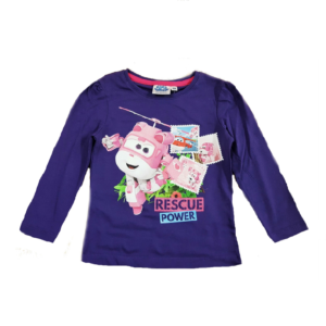 Super Wings T-shirt Girls Super Wings Long Sleeve T-shirt Purple Age 3-6 Years
