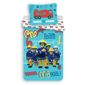 Fireman Sam Duvet Cover & Pillow Case Single Kids Fireman Sam Duvet Set 100% Cotton Size 140 x 200 cm Blue
