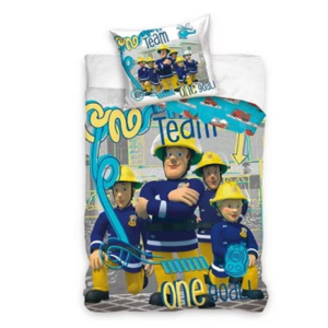 Fireman Sam Duvet Cover & Pillow Case Single Kids Fireman Sam Duvet Set 100% Cotton