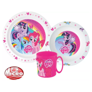 My Little Pony Dinner Set Girls MLP 3 Piece Plate, Bowl & Mug Dinner Set