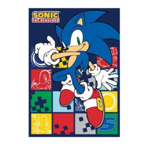Sonic Blanket Blue Kids Sonic The Hedgehog Blanket 100 x 140 cm
