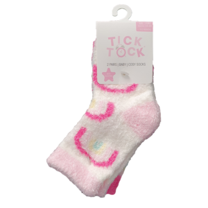 Cosy Baby Socks Baby Girls Fluffy Cosy Socks 2 Pairs In A Pack Size UK 0-5.5, EU 0-22 White