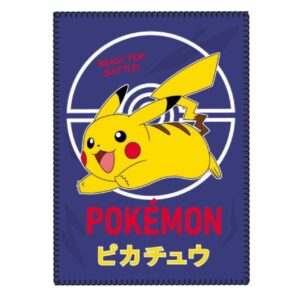 Pokemon Blanket Red Kids Pokemon Blanket Blue Size100 x 140 cm