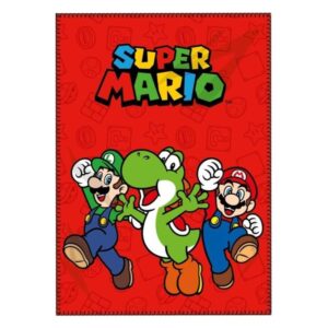 Mario Blanket Red Kids Super Mario Blanket Red Size100 x 140 cm
