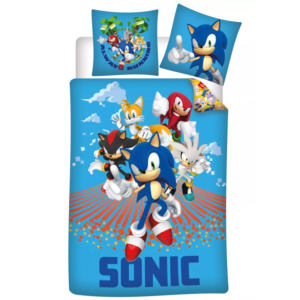 Sonic Duvet Cover & Pillow Case Set Single 100% Cotton Sonic The Hedgehog Duvet Cover Set Always Running 140 x 200 cm