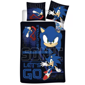 Sonic Duvet Cover & Pillow Case Set Single 100% Cotton Sonic The Hedgehog Unstoppable Duvet Cover Set 140 x 200 cm Black