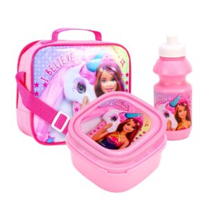 Barbie Lunch Bag Set Girls Barbie Lunch Bag Bottle & Sandwich Box Set I Believe
