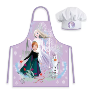 Frozen Apron & Chef Hat Set Purple Autumn Girls Disney Frozen Chef Set Age 3-8 Years