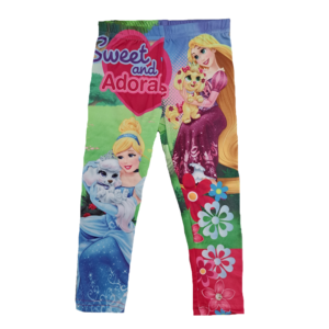 Princess Leggings Girls Colourful Disney Princess Leggings Age 3-8 Years