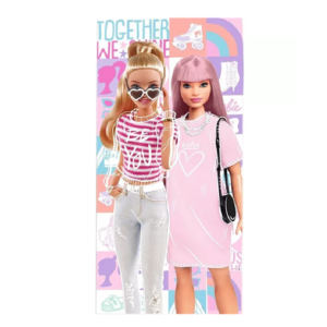 Barbie Towel Girls Barbie Beach/Bath Towel 100% Cotton Size 70 x 140 cm Pink