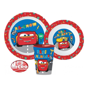 Cars Dinner Set Boys Disney Cars Lightning McQueen 3 Piece Plate, Bowl & Cup Dinner Set