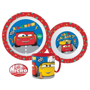 Cars Dinner Set Boys Disney Cars 3 Piece Plate, Bowl & Mug Dinner Set