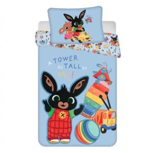 Bing Duvet Cover & Pillow Case Set For Cot/Cot Bed 100 x 135 cm 100% Cotton Blue