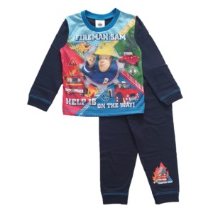 Fireman Sam Pyjamas Set Kids Fireman Sam Navy Sleepwear Age 18 Months To 5 Years