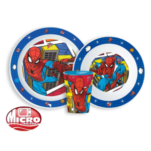Spiderman Dinner Set Boys Spiderman Grid 3 Piece Microwavable Dinner Set